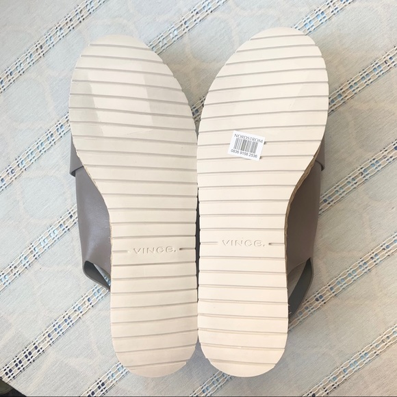 NWT Vince Jesson Espadrille Slingback Sandal Smoke Grey Platform Wedge Woven - Picture 11 of 11